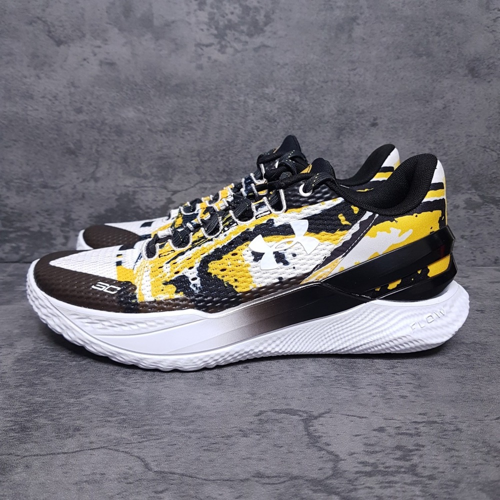 UNDER ARMOUR Curry 2 Low Flotro Taxi‎ Basketball Shoes Mens 8 Black Yellow